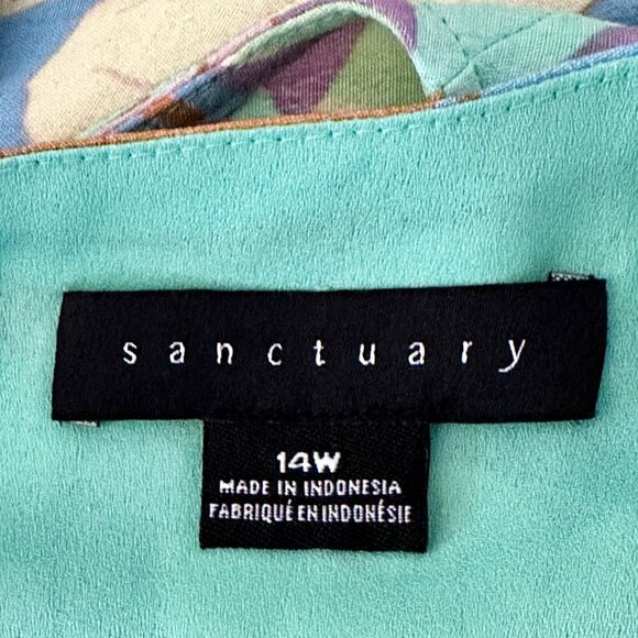 NEW Sanctuary tie back maxi dress in green/multi pattern- Size 14W (1X) - Picture 7 of 7